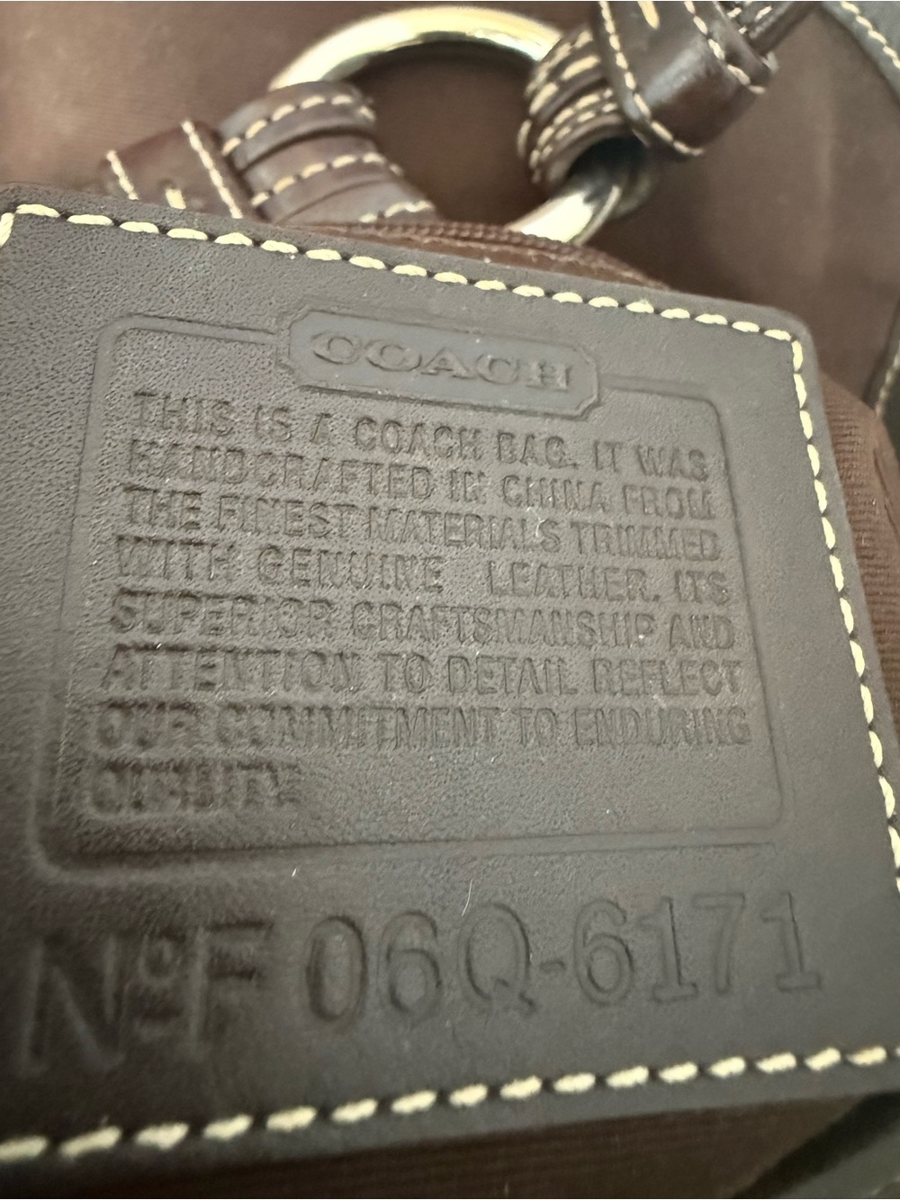 Vintage Coach Tan & Dark Brown Signature Canvas Shoulder Bag - Picture 3 of 6